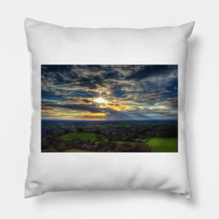 Glastonbury Tor Sunset Pillow