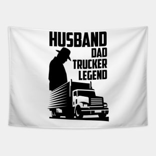 Husband Dad Trucker Legend Tapestry