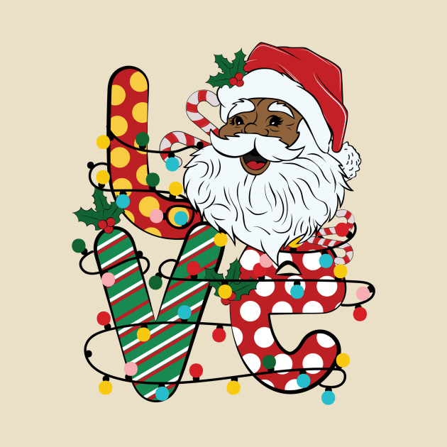 Love Black Santa Christmas by Teewyld