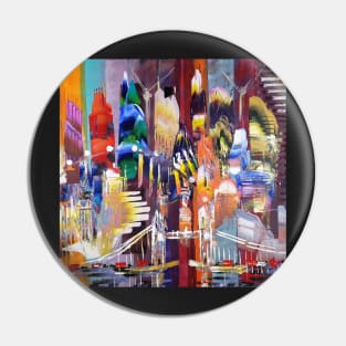 City of London Skyline Abstract Painting 800 Pin