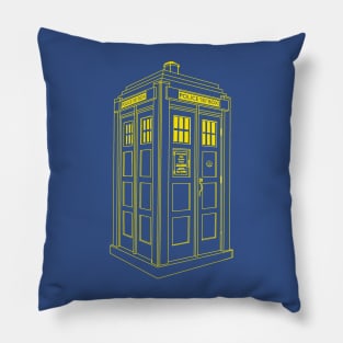 1920's Mackenzie Style Police Box Gold Line Pillow