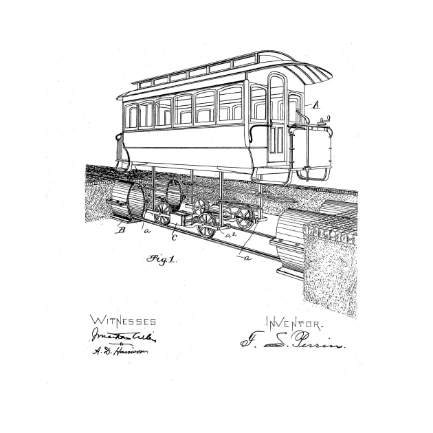 Electric railway system vintage patent drawing by skstring