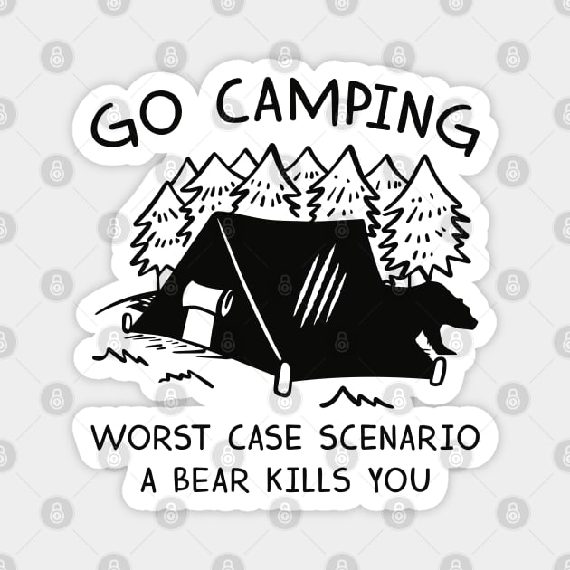 Go Camping Bear Magnet by LuckyFoxDesigns