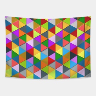 Colorful triangle galore geometric pattern Tapestry