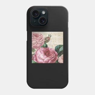 Roses, Floral Music Notes & Rose Vintage Romance Beautiful Design Phone Case