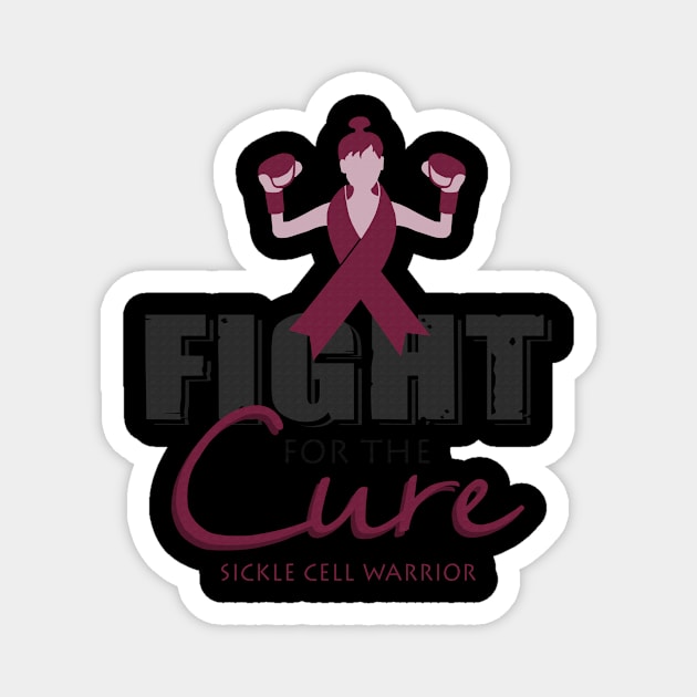 Fight For The Cure Sickle Cell Warrior Awareness Burgundy Ribbon Magnet by celsaclaudio506