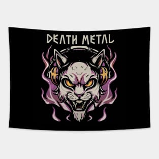 Death Metal Satanic Baphomet Cat Tapestry