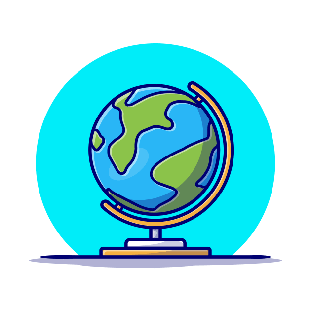 Globe Cartoon Vector Icon Illustration by Catalyst Labs