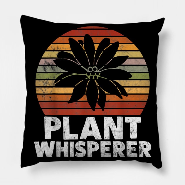 Retro Plant Whisperer Hobby Gardening Gardener Pillow by Rojio