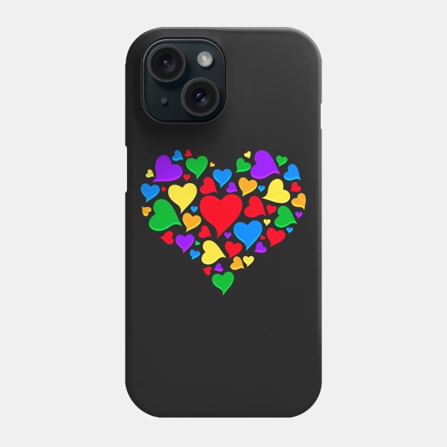 Colorful Hearts Valentines Day Phone Case by RadStar