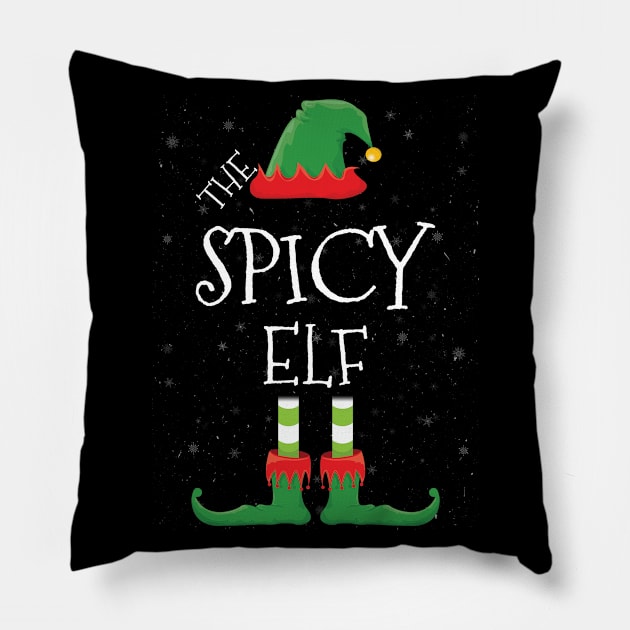 SPICY Elf Family Matching Christmas Group Funny Gift Pillow by tabaojohnny