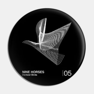 Nine Horses / Minimalist Graphic Artwork Design Pin