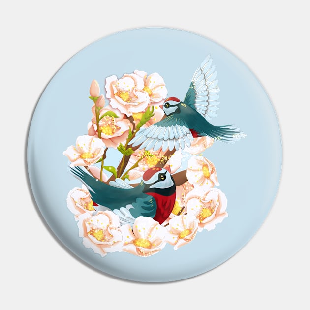 Full bloom | Spring birds Pin by hisameartwork