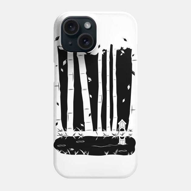 Through the Trees (Black) Phone Case by AngoldArts