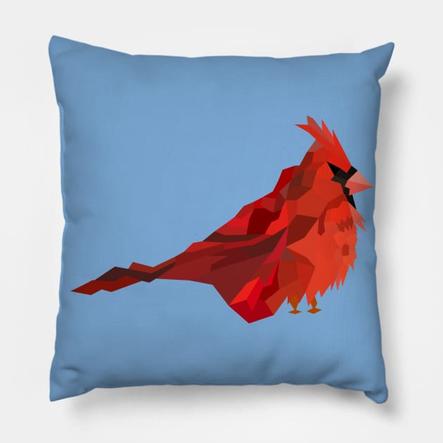 Chunky Bird Red Cardinal Pillow by SBFORESTER