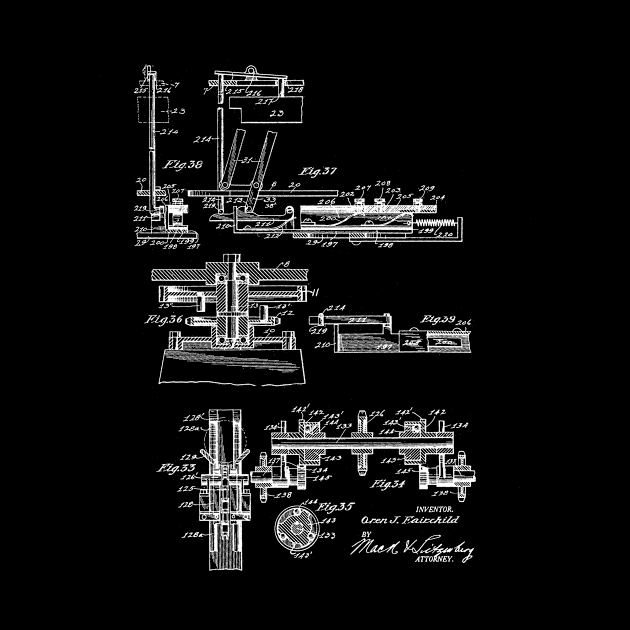 Automatic Bowling Machine Vintage Patent Drawing by TheYoungDesigns