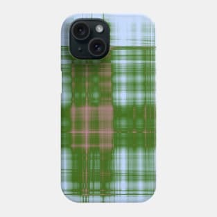 Modern western plaid in green and blue Phone Case