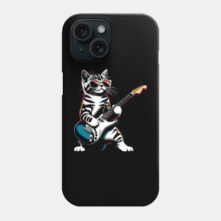 Guitar Cat Novelty Rock Music Band Concert Funny Cat Phone Case