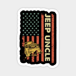 Jeep Uncle American Flag Jeep Father's Day Jeep Gift Jeep Papa America Jeep 4th of July Magnet