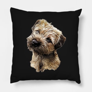 Border Terrier Cute Puppy Dog Pillow