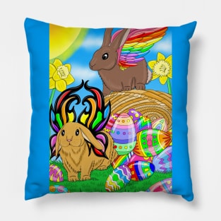 Easter bunnies with wings Pillow