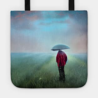 Lonely Mushroom on a Rainy Day Trippy Tee Tote