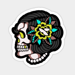 Lady skull rose Magnet