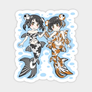 Goldfish Mermaid Sisters Magnet