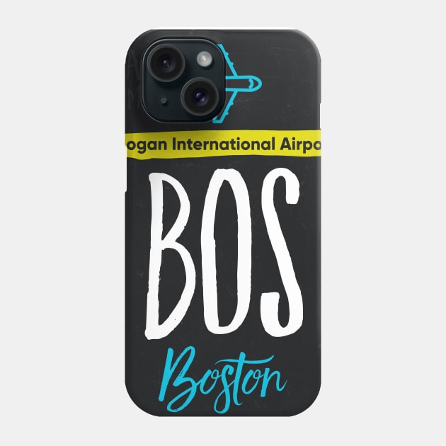 BOS BOSTON airport tag Phone Case by Woohoo