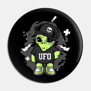 RAPER ALIEN UFO CARTOON Pin