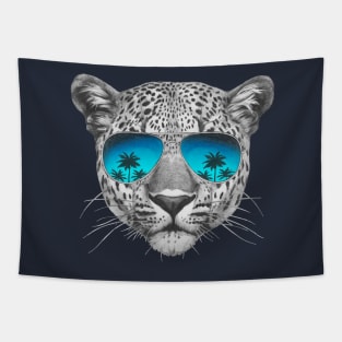 Leopard with sunglasses Tapestry