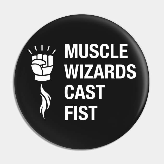 Muscle Wizards Cast Fist Tabletop RPG Gaming Pin by pixeptional