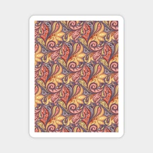 Floral Pattern in Paisley Garden Indian Style Magnet