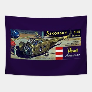 Vintage Model Kit Box Art - Sikorsky S-55 Helicopter Tapestry