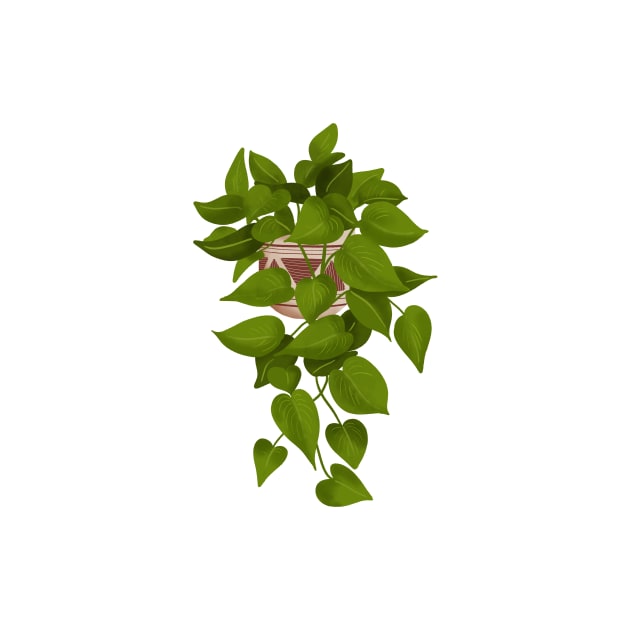 Jade Pothos Plant Illustration by gusstvaraonica