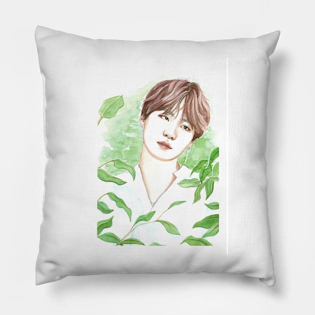 MIN YOONGI SUGA NATURE BOY Pillow by NiamhYoungArt