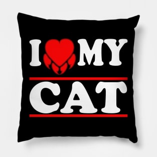 I Love My Cat design -Heart Nail- For Women, Men, and Kids Pillow