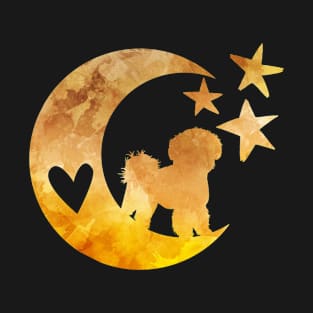 Bichon Frise Moon And Stars Art T-Shirt