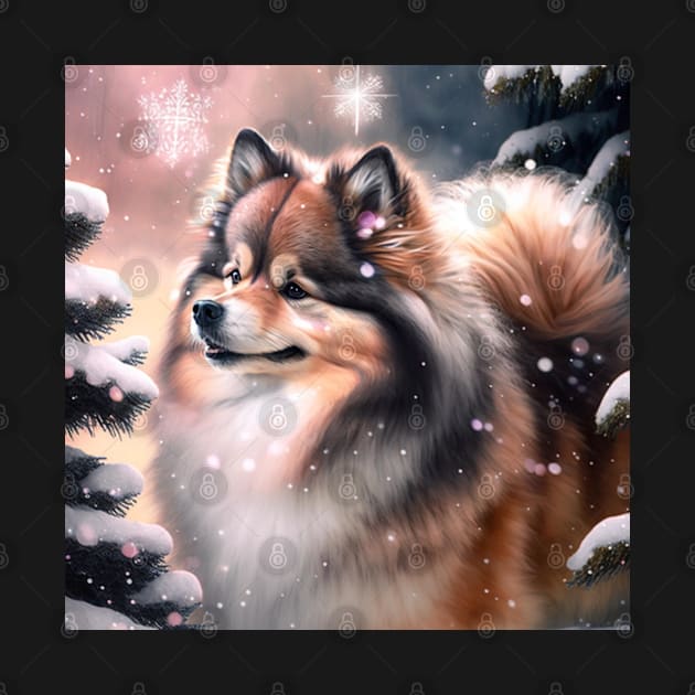 Finnish Lapphund In The Snow by Enchanted Reverie