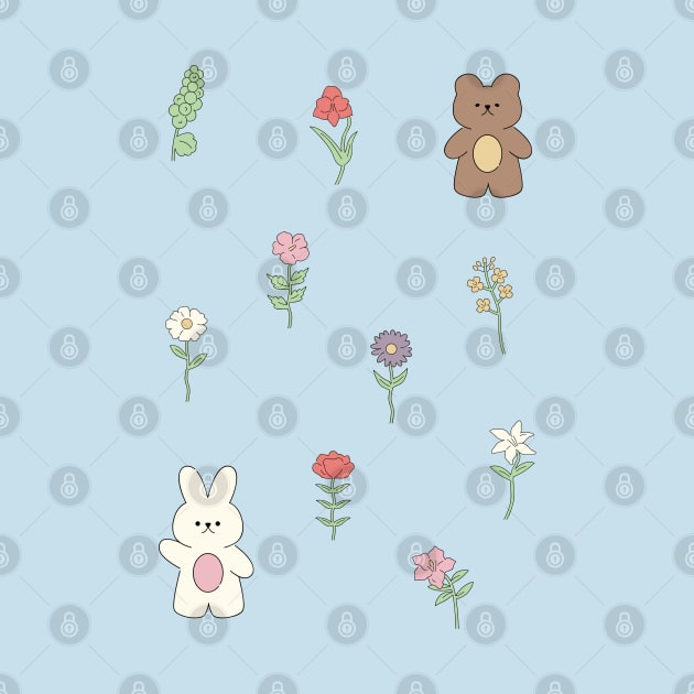 Cute Bear and Bunny by graphicsbyedith