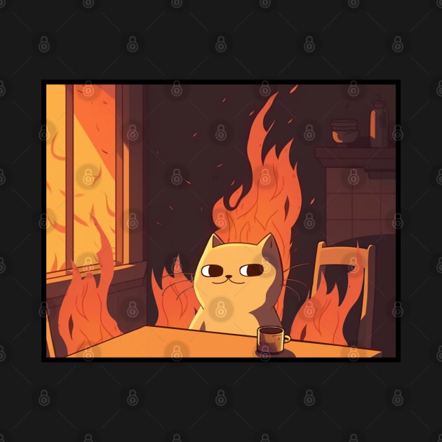 this is fine cat parody no text by hunnydoll