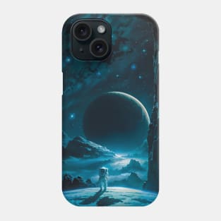 Astronaut Standing on a Tiny Planet Phone Case