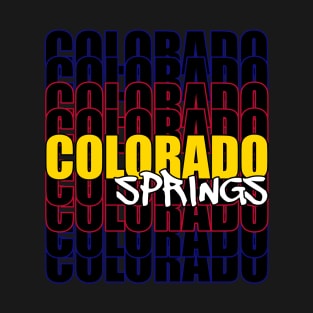 Colorado Springs Typography Flag T-Shirt