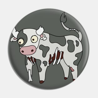 Zombie Cow Cartoon // Funny Halloween Zombie Pin