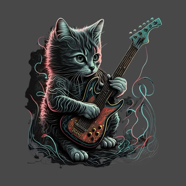 Cat playing guitar by Something Clever