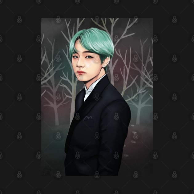 green hair kim taehyung by moritajung