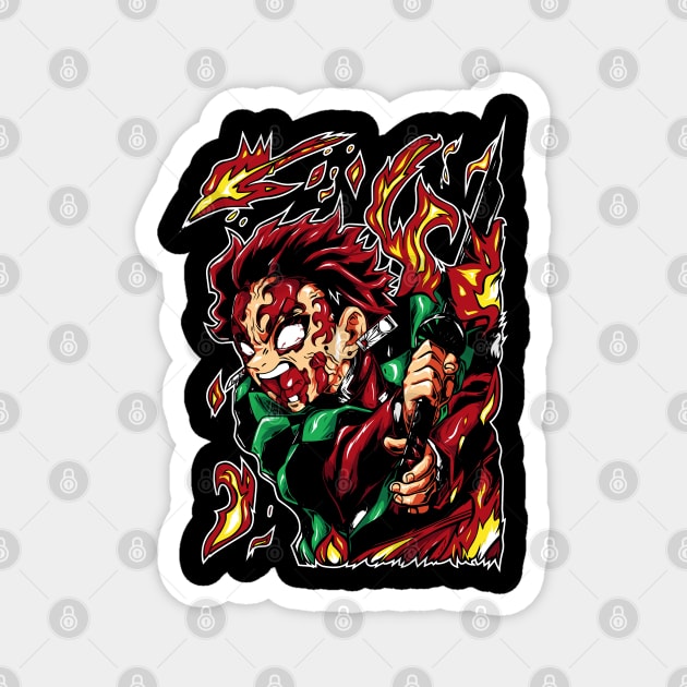 Tanjiro Sun Breathing Form - Kimetsu no Yaiba Magnet by Otaku Vibes