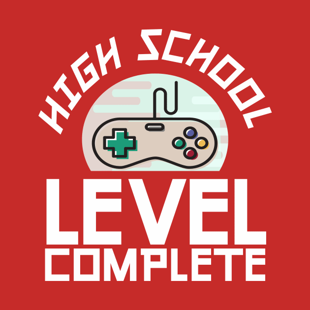 High School Level Complete Graduation Shirt Gamer Graduate by AwesomeApparel