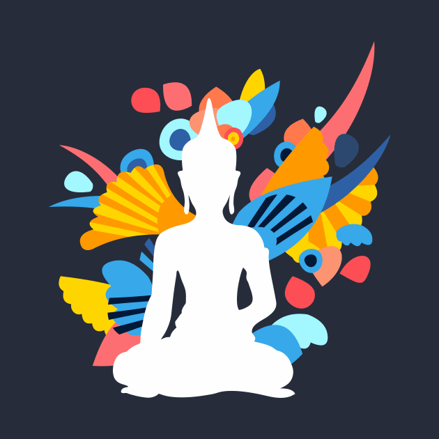 White Budda with Colorful Energy by XOOXOO