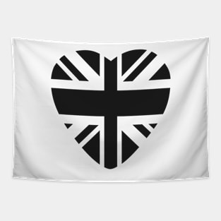 Union Jack Third Culture Series (Heart) (Black) Tapestry